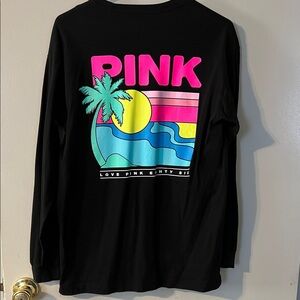Victoria's Secret Black Shirt with Pink Logo